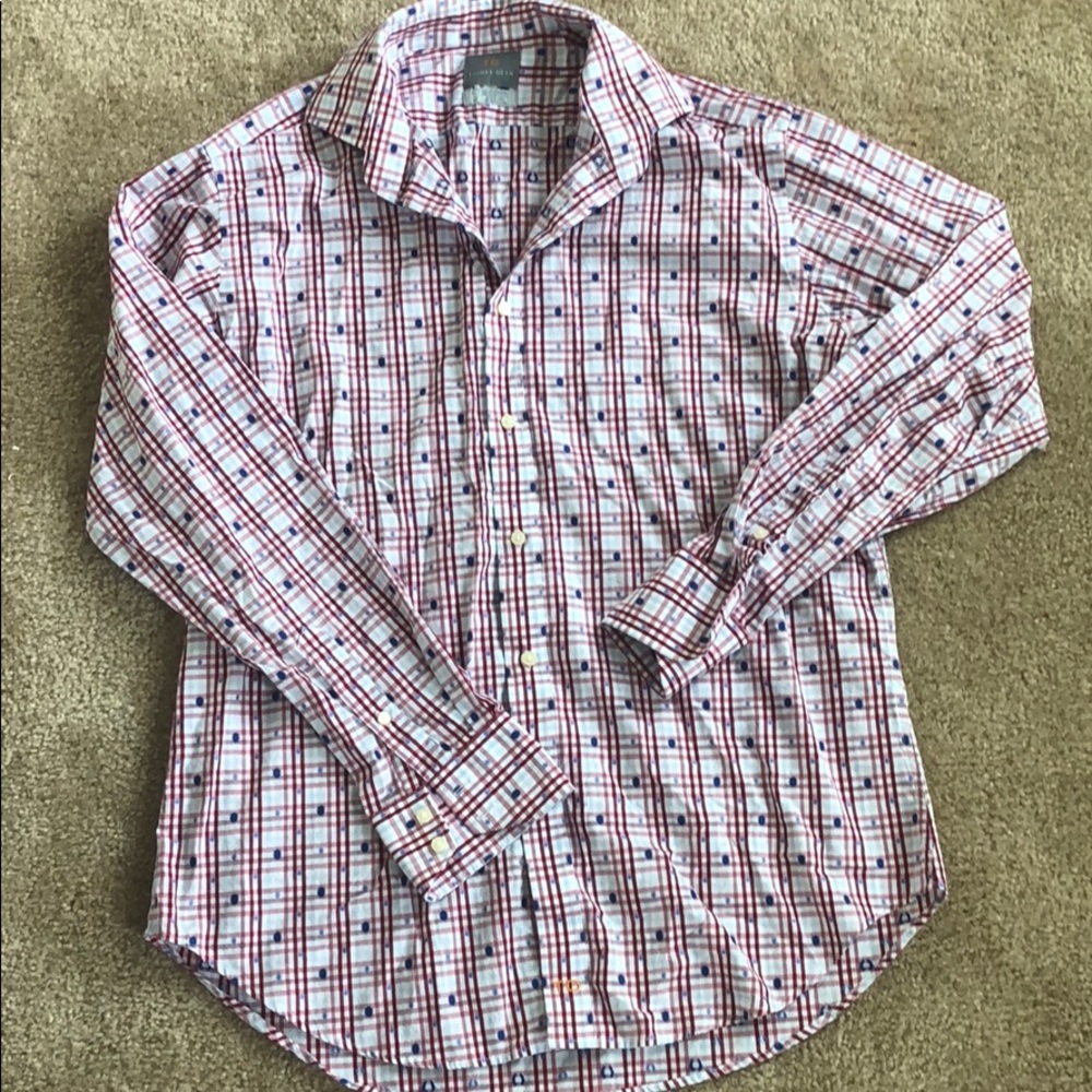 Thomas Dean long sleeve dress shirt